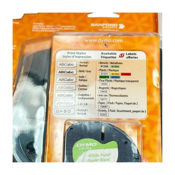 Dymo Personal Label Maker Letratag LT-100T includes label cassette New - Picture 7 of 8